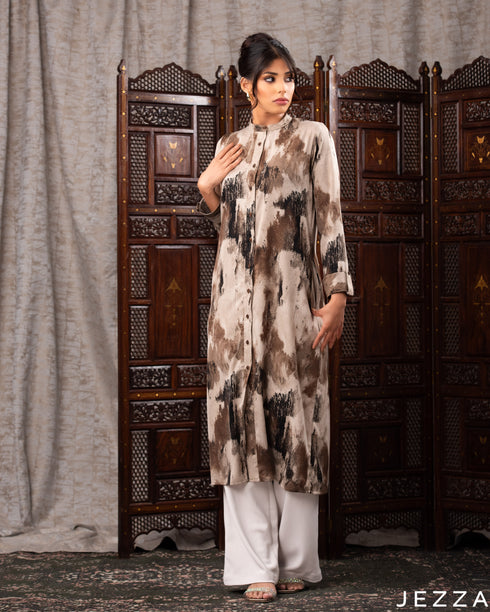 Elegant Button-Down Midi Top 61902